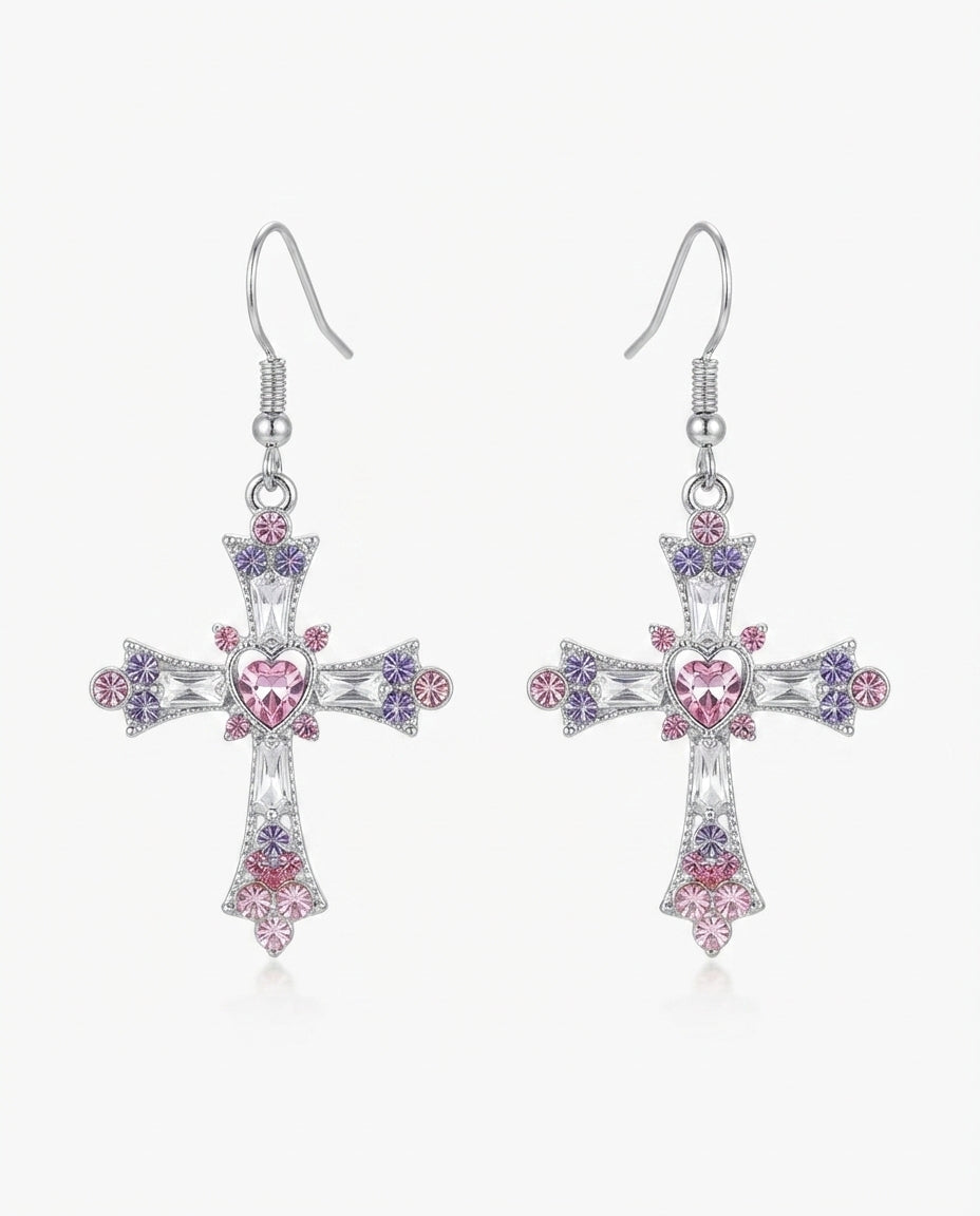 Cross Drop Earrings