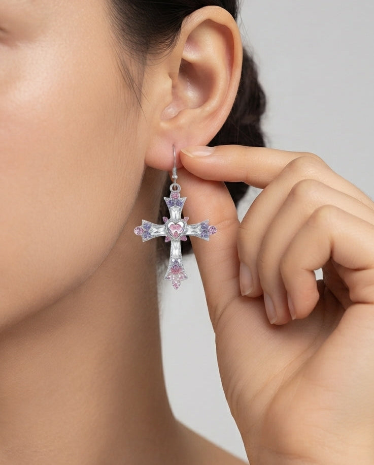 Cross Drop Earrings