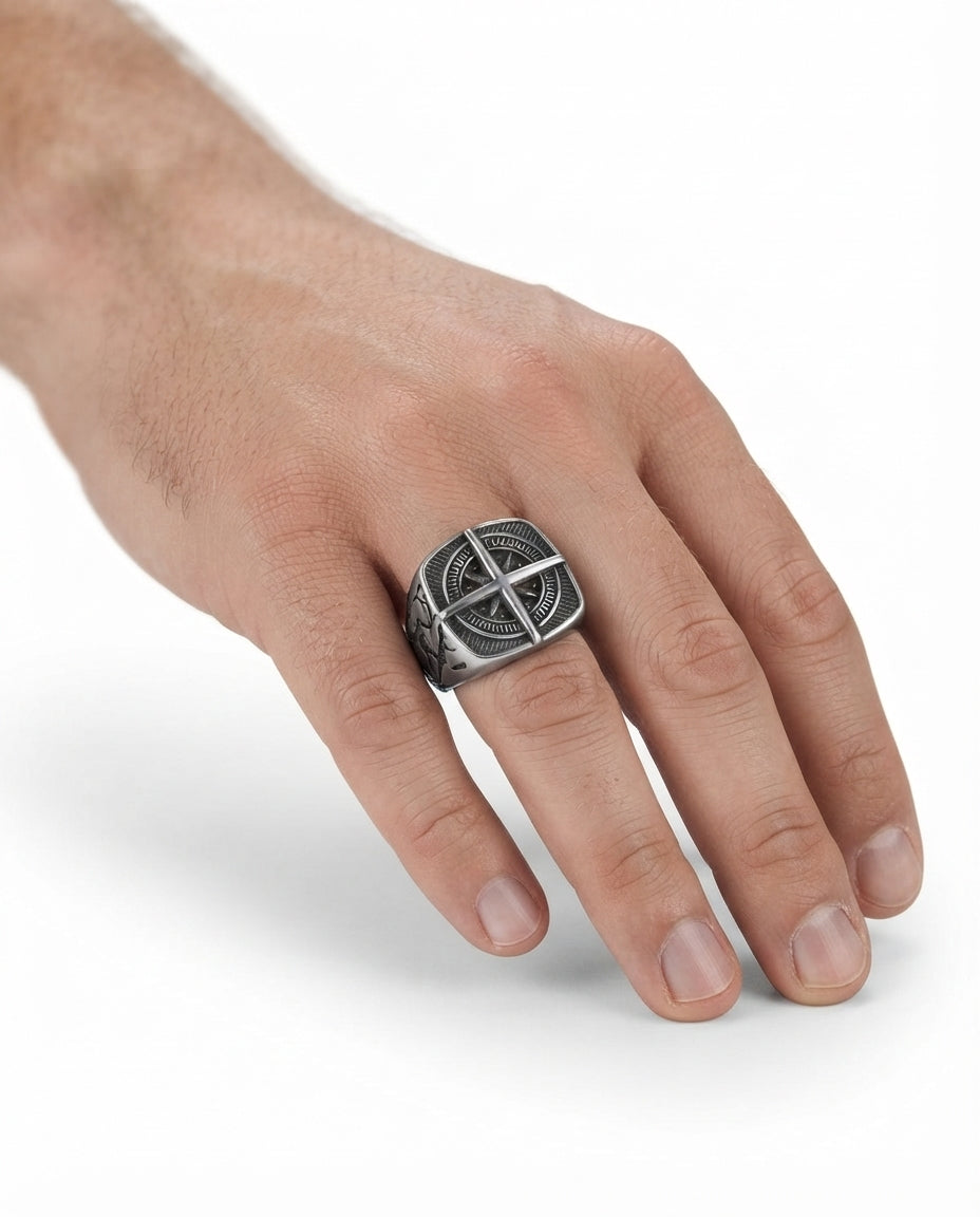 Compass Signet Ring