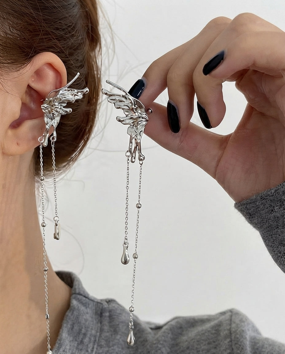 Wing Tassel Earrings