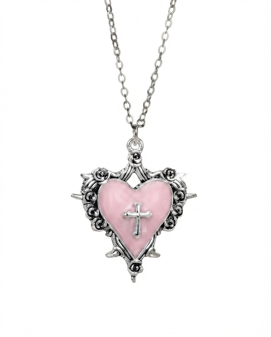 Pink Thorn Heart Pendant